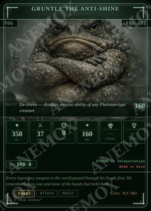 Gruntle the Anti-Shine card