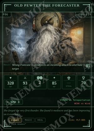 Old Pewter the Forecaster card