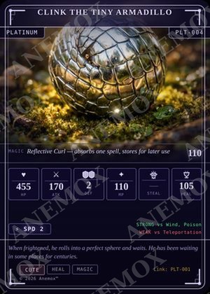 Clink the Tiny Armadillo card