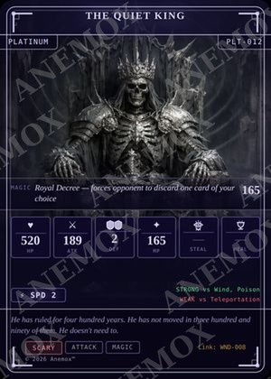 The Quiet King card