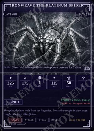 Ironweave the Platinum Spider card