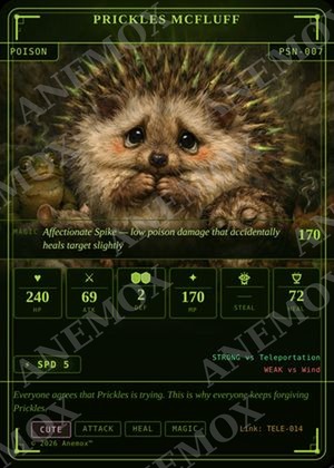Prickles McFluff card