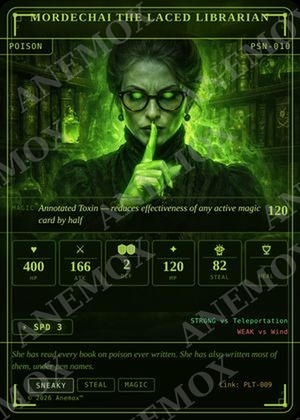 Mordechai the Laced Librarian card