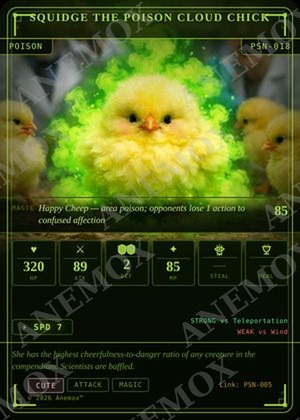 Squidge the Poison Cloud Chick card