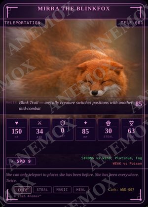 Mirra the Blinkfox card