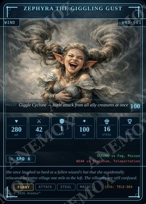 Zephyra the Giggling Gust card