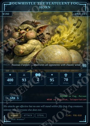 Bogwhistle the Flatulent Fog-Horn card