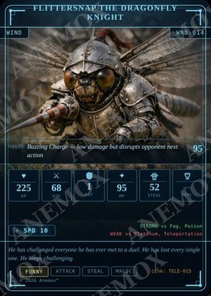 Flittersnap the Dragonfly Knight card