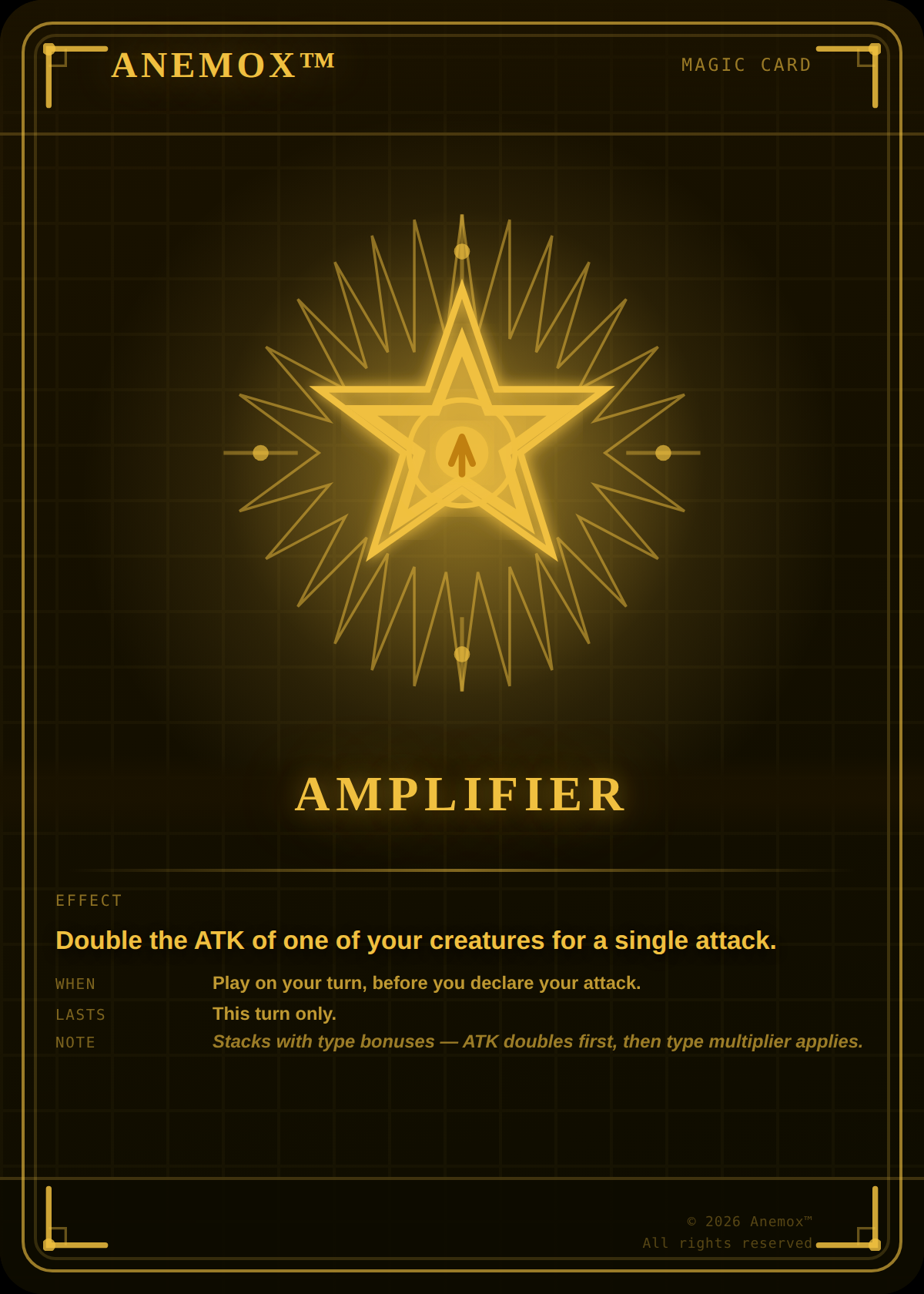 Amplifier magic card
