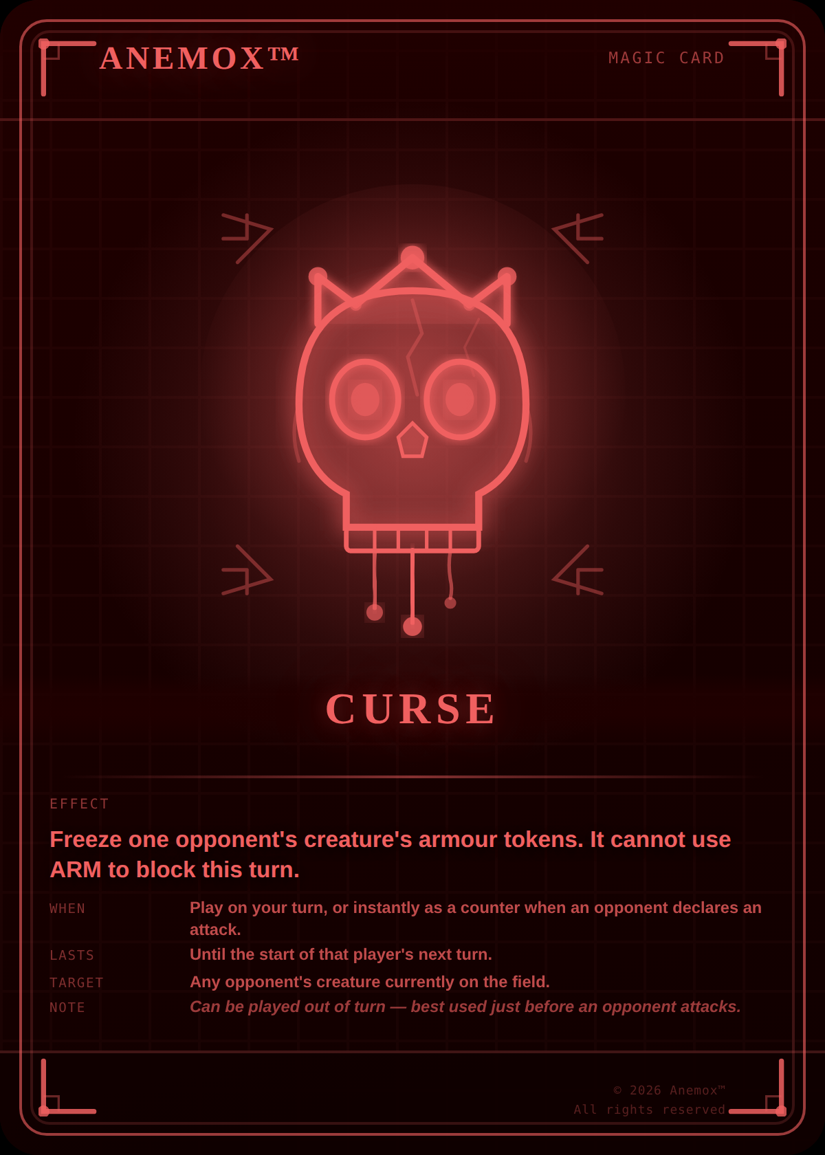 Curse magic card